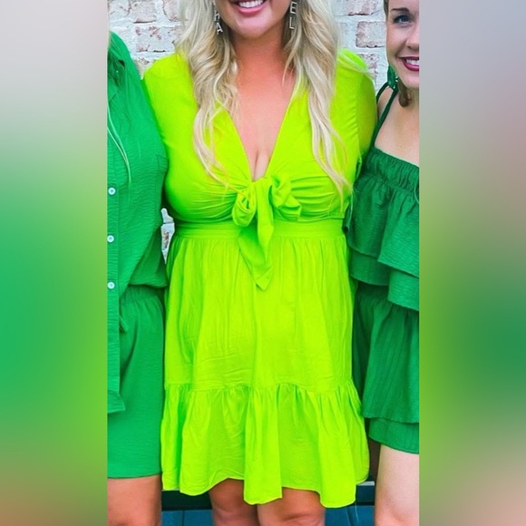 Eloquii Vibrant Lime Dress - Picture 1 of 3